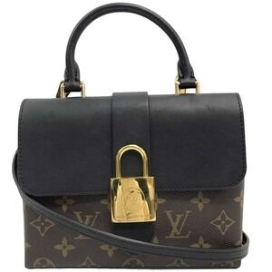 Louis Vuitton Locky Bag Shoulder Brown Monogram Leather Black Noir